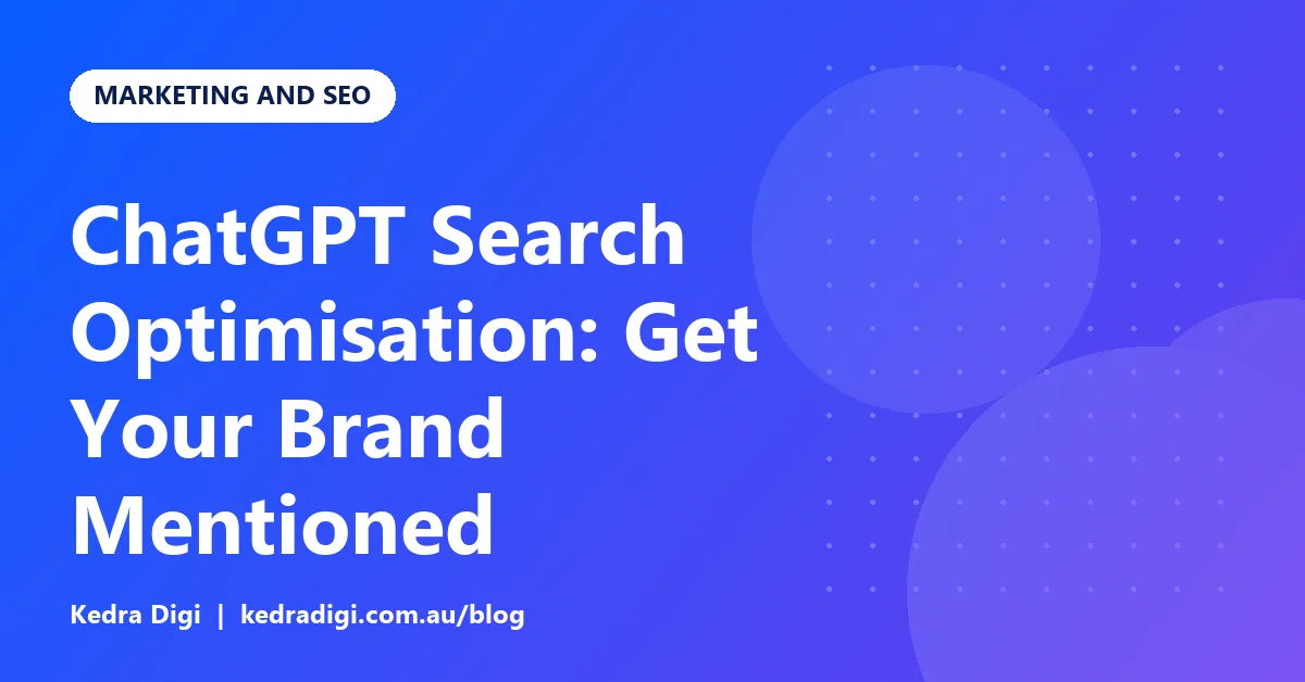 ChatGPT-style chat window recommending a business with source links