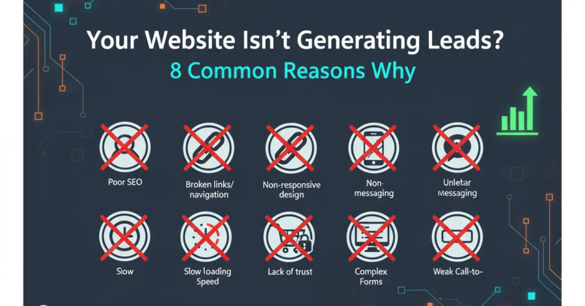 Website analytics showing traffic but few conversions